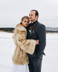 a couple holding each other who found winter as their chosen theme from top20 trending wedding themes in 2025
